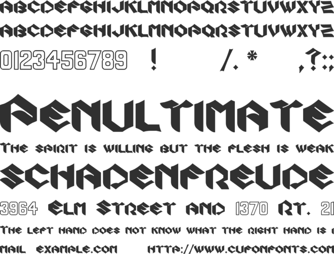 Zook font preview