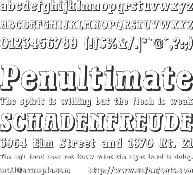 Waterloo Relief font preview