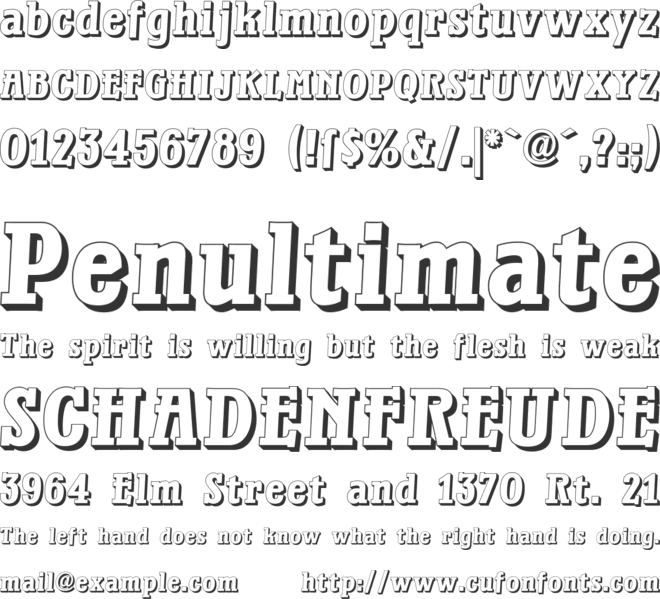 Waterloo Relief font preview