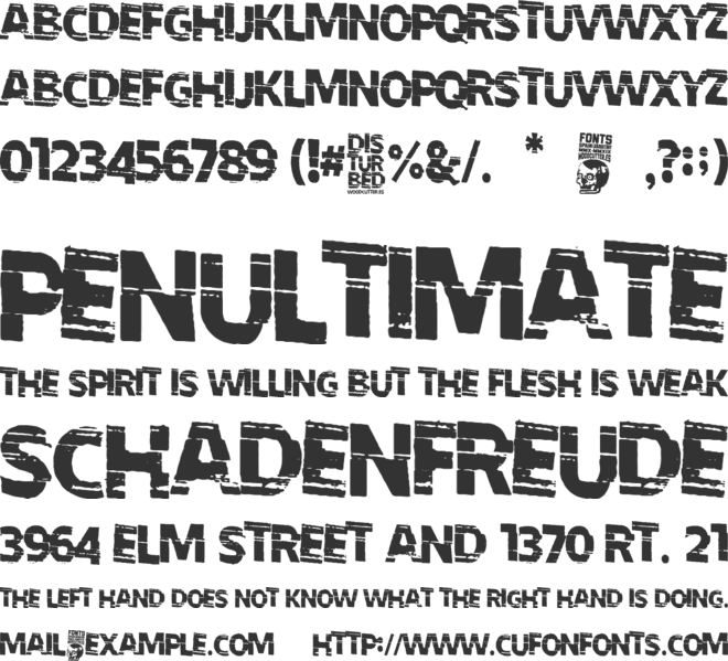 Disturbed font preview