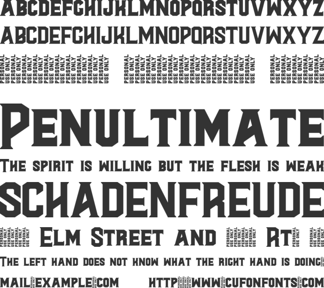 Al Valenciaga PersonalUseOnly font preview