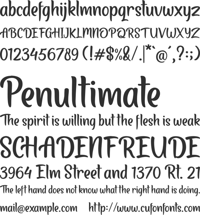 Baliday font preview