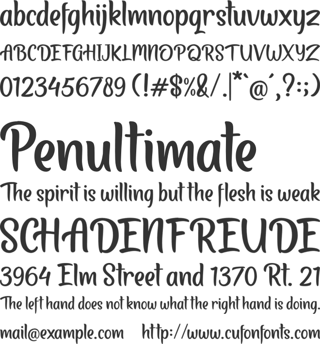 Baliday font preview