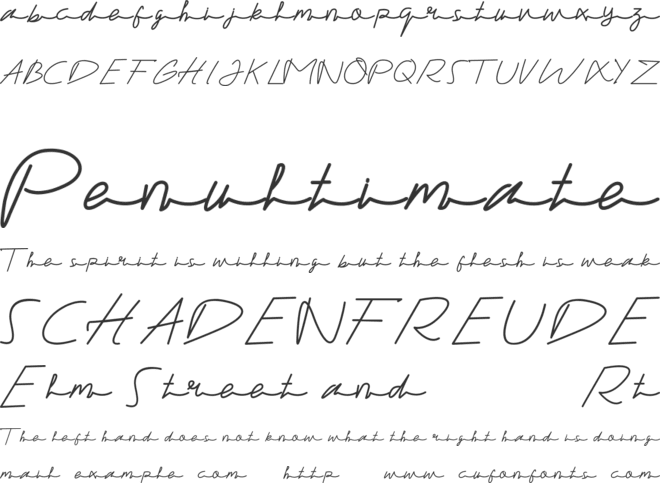 Gandhewa Signature font preview