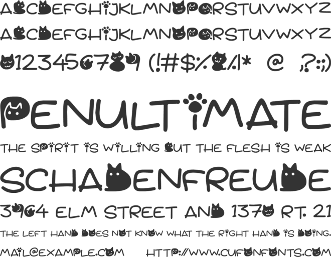 Quiet Meows font preview