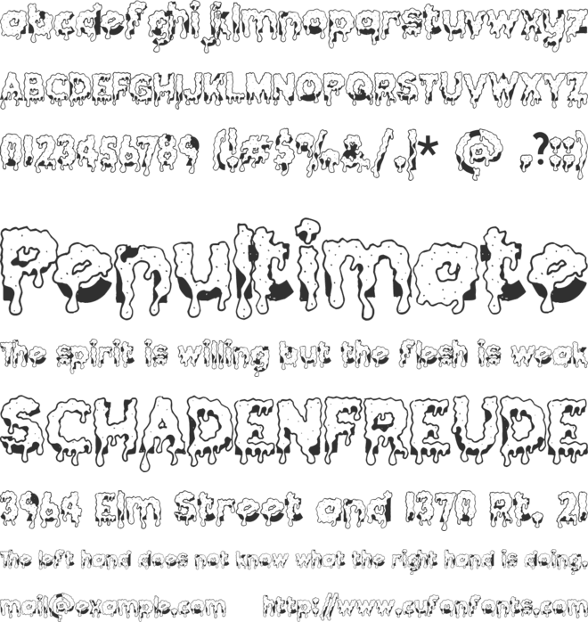 GooeyDrippySticky font preview