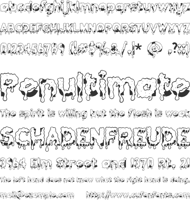 GooeyDrippySticky font preview
