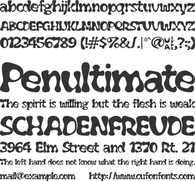 Flubber font preview