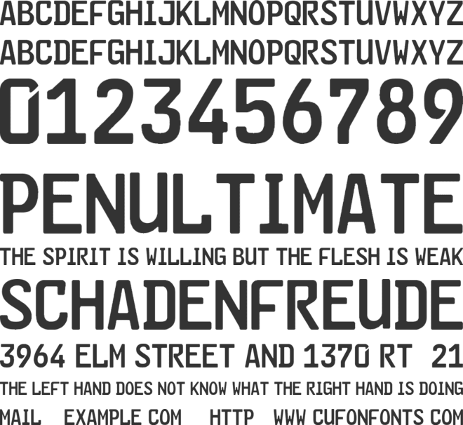 Kraftfahrzeugkennzeichen font preview