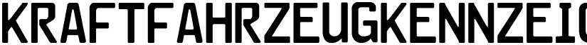 Kraftfahrzeugkennzeichen font