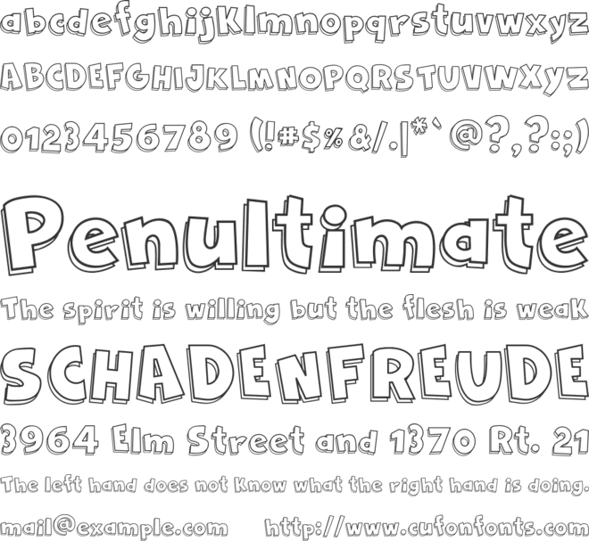 Cartoon 2 US font preview