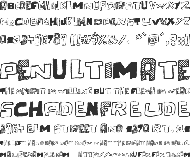 Cache Tampon font preview
