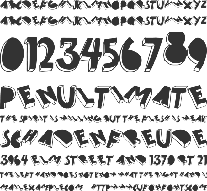 threed filled font preview