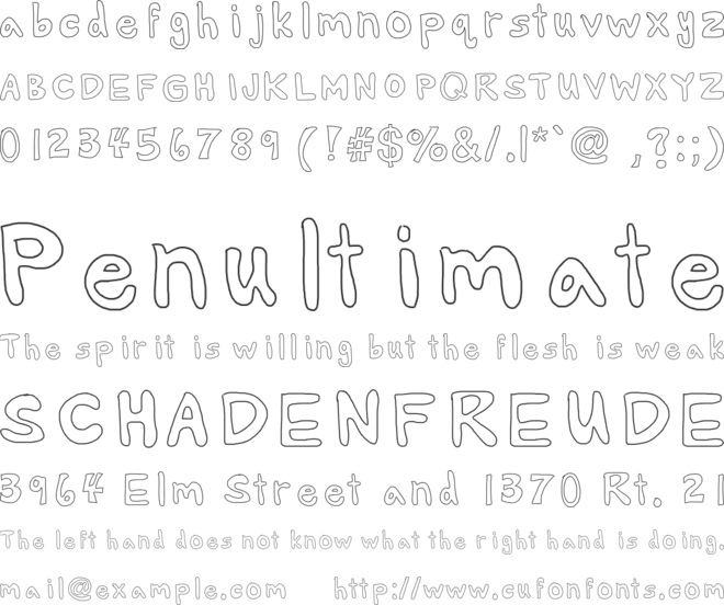 AlexsBubbles font preview