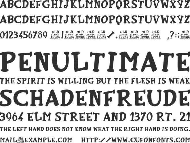 Old School Toons font preview