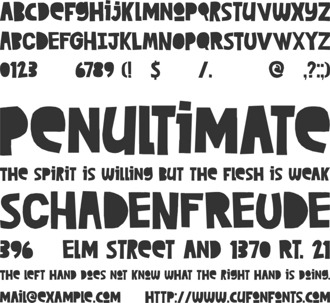 DK Cut Along font preview