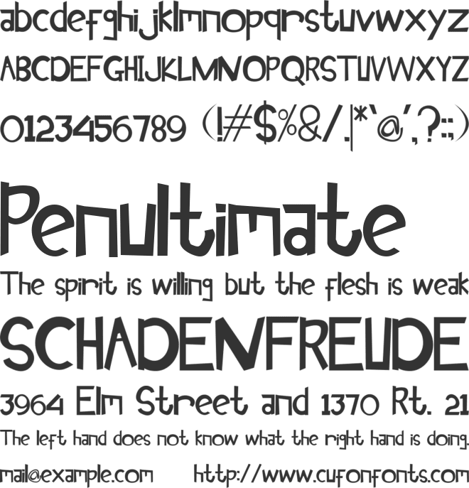 Kungfu Cartoon font preview