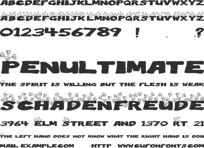 Popping Popcorn font preview