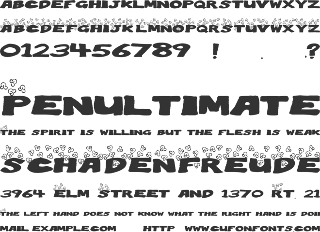Popping Popcorn font preview