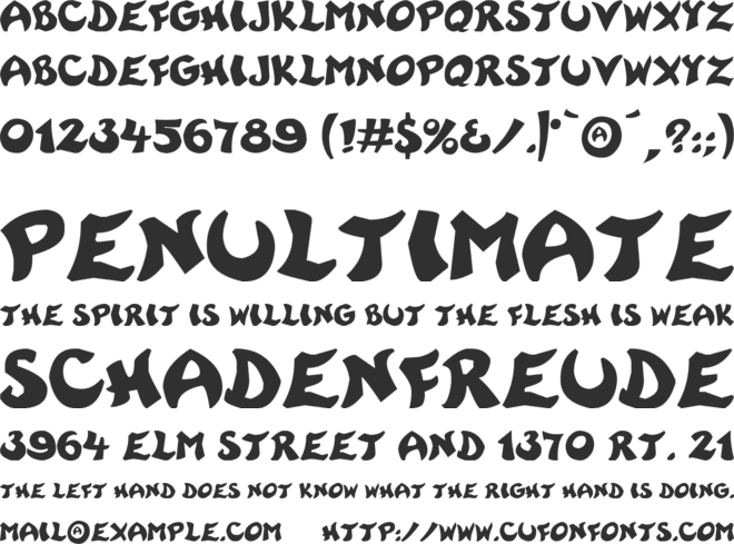 Rayman Adventures font preview