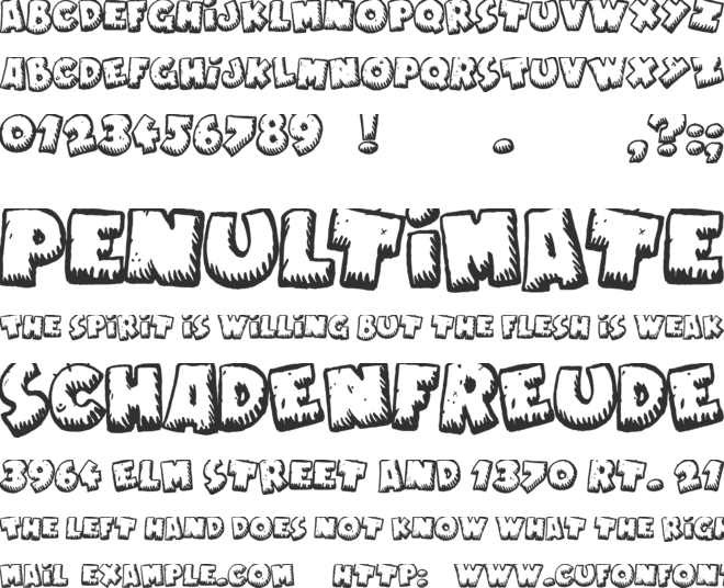 Naughty Cartoons font preview