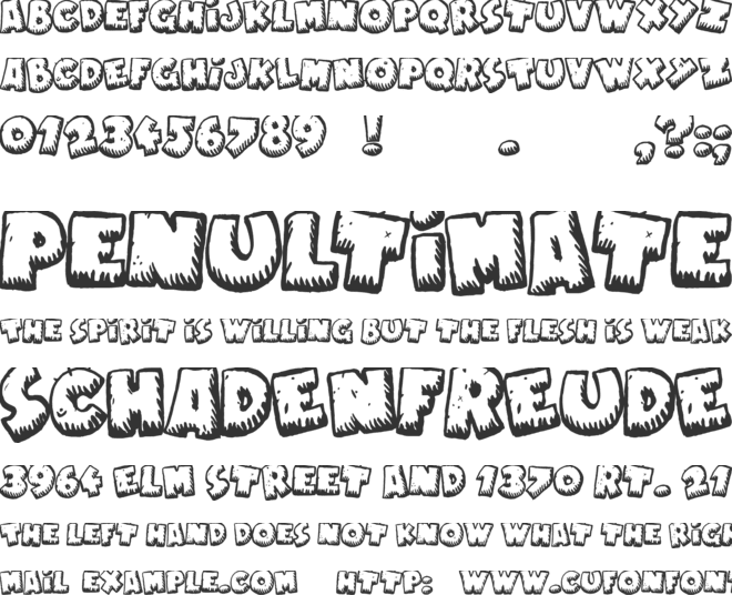 Naughty Cartoons font preview