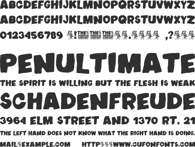 The Hurraca company+ font preview