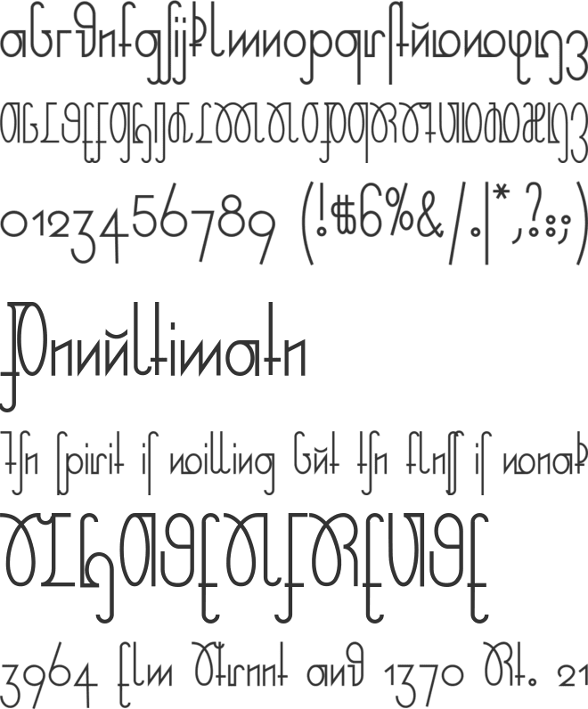 Rudelskopf Deutsch font preview