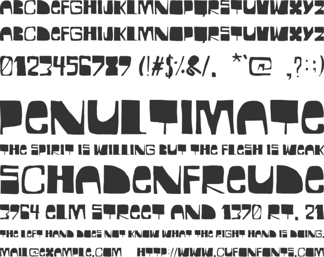 BOCADILLO DE MORTADELA font preview