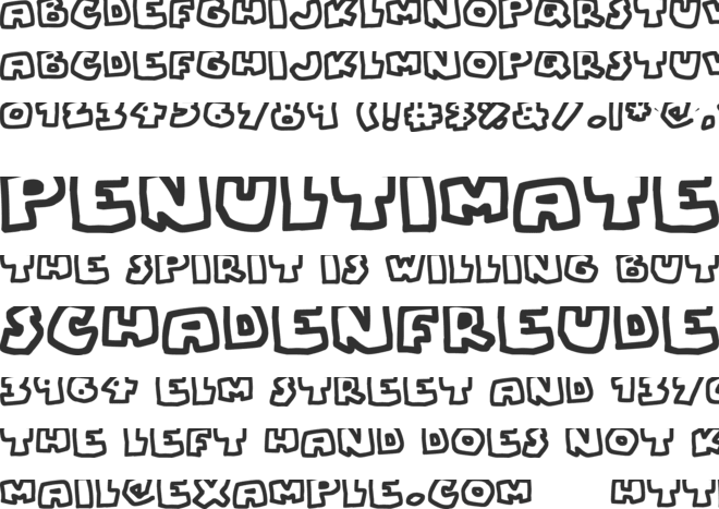 Chunky Boulder Outlines font preview