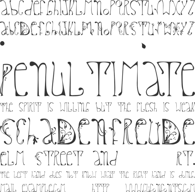 Delfinah font preview