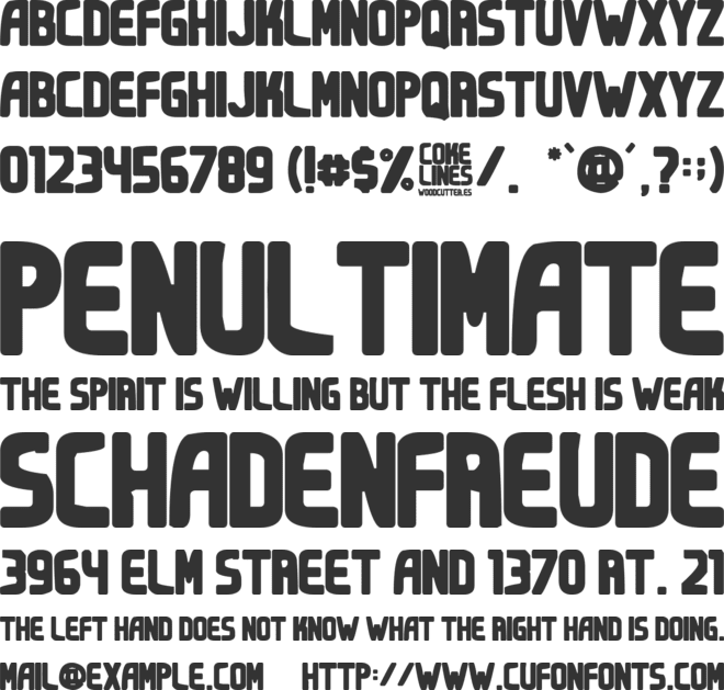 Cokelines font preview