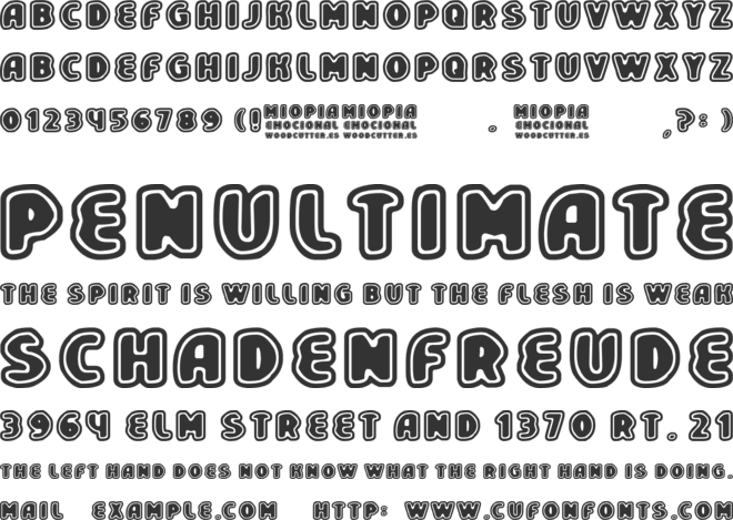 Miopia Emocional font preview