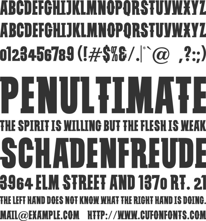 VTC Subway Slam font preview