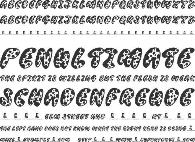 Thready Bear font preview