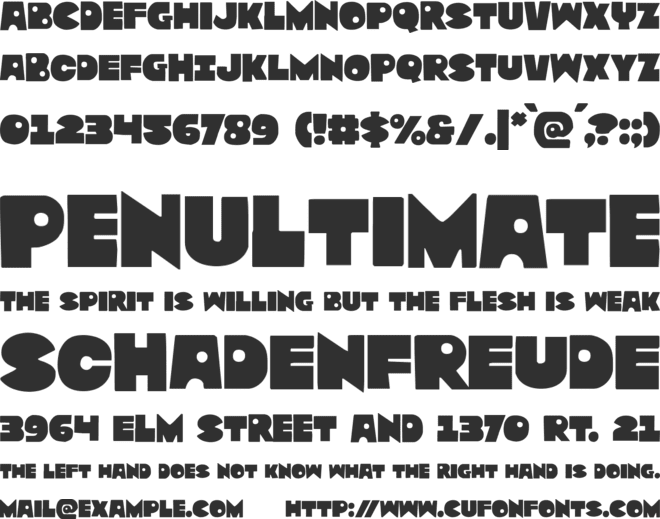 Zounderkite font preview