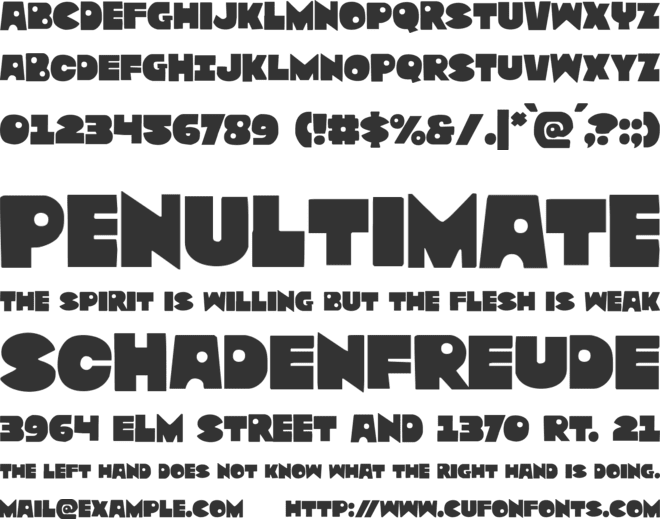 Zounderkite font preview