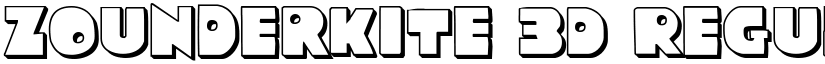 Zounderkite 3D Regular font