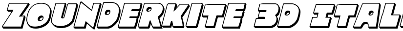 Zounderkite 3D Italic Italic font