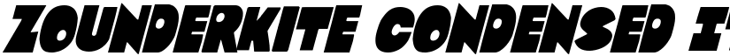 Zounderkite Condensed Italic Condensed Italic font