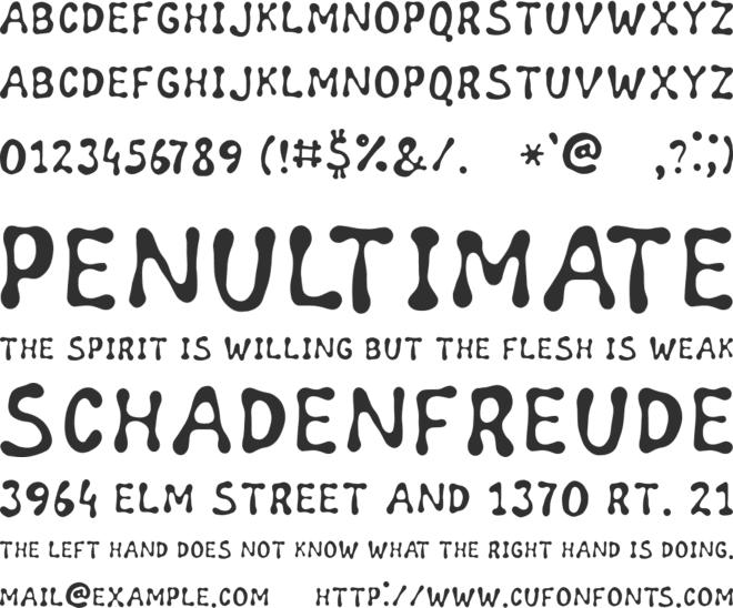 Wild honey font preview