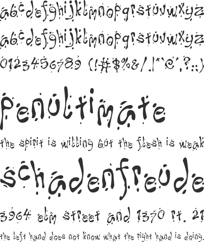 Oops font preview