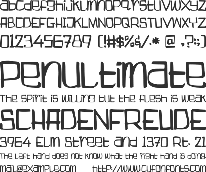 Boogieweewee font preview