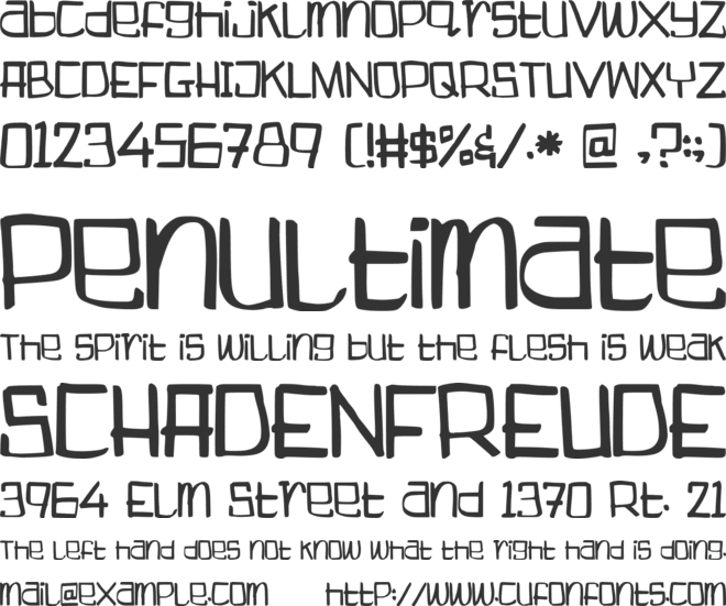 Boogieweewee font preview