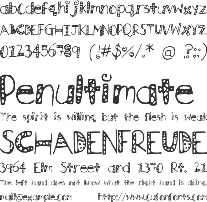 Wallflower font preview