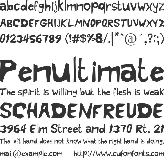 Crazy Cartoon font preview