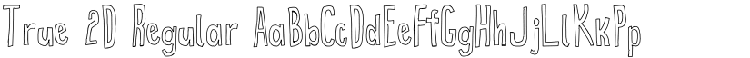 True 2D Regular font