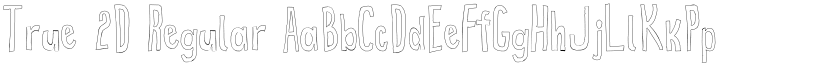 True 2D Regular font