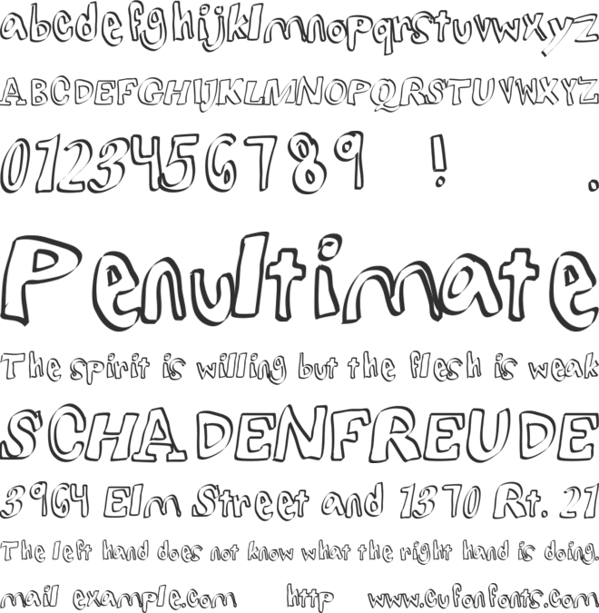 lightsfromtheairplane font preview