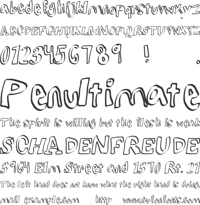 lightsfromtheairplane font preview